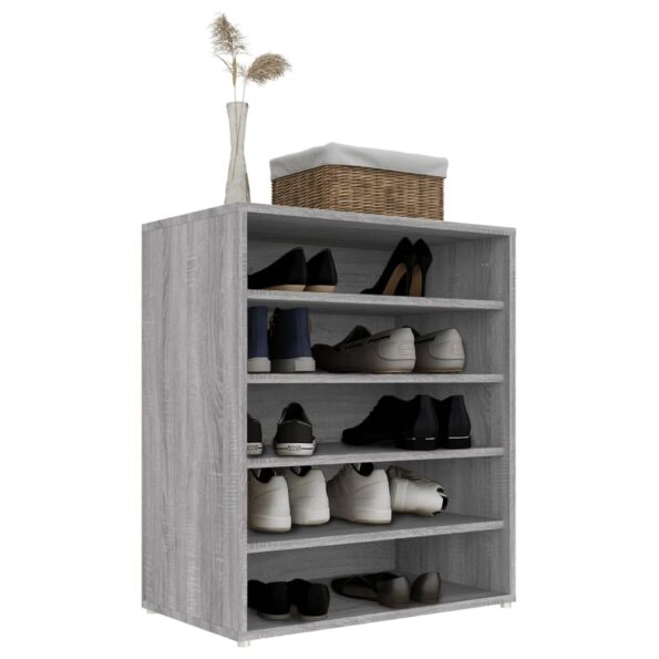 vidaXL Botník sivý dub sonoma 60x35x70 cm spracované drevo – Obrázok 4