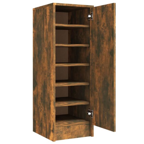 vidaXL Botník dymový dub 32x35x92 cm spracované drevo – Obrázok 2