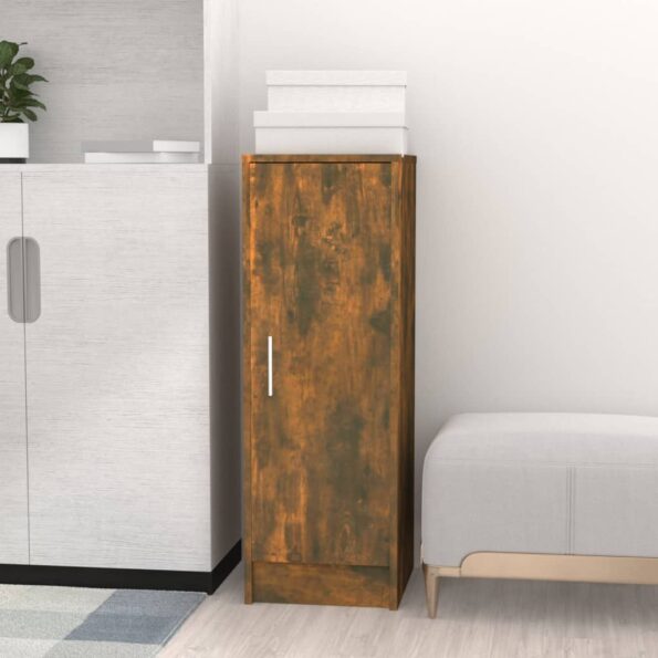 vidaXL Botník dymový dub 32x35x92 cm spracované drevo – Obrázok 3