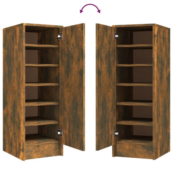 vidaXL Botník dymový dub 32x35x92 cm spracované drevo – Obrázok 8