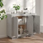vidaXL Komoda betónová sivá 92x35x75 cm spracované drevo – Obrázok 3