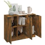 vidaXL Komoda dymový dub 90,5x30x70 cm spracované drevo – Obrázok 4
