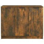 vidaXL Komoda dymový dub 90,5x30x70 cm spracované drevo – Obrázok 5