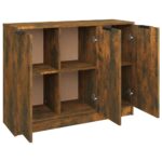 vidaXL Komoda dymový dub 90,5x30x70 cm spracované drevo – Obrázok 7