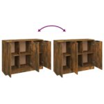 vidaXL Komoda dymový dub 90,5x30x70 cm spracované drevo – Obrázok 8