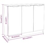 vidaXL Komoda dymový dub 90,5x30x70 cm spracované drevo – Obrázok 9