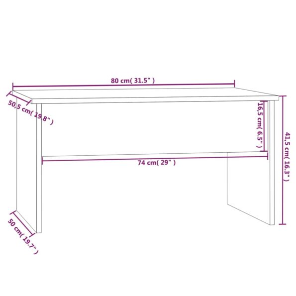 vidaXL Konferenčný stolík dub sonoma 80x50,5x41,5 cm spracované drevo – Obrázok 9