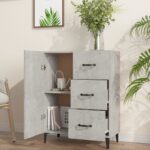 vidaXL Komoda betónovo sivá 69,5x34x90 cm kompozitné drevo – Obrázok 3