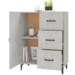 vidaXL Komoda betónovo sivá 69,5x34x90 cm kompozitné drevo – Obrázok 4