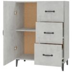 vidaXL Komoda betónovo sivá 69,5x34x90 cm kompozitné drevo – Obrázok 7