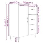 vidaXL Komoda betónovo sivá 69,5x34x90 cm kompozitné drevo – Obrázok 9