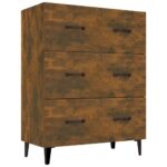 vidaXL Komoda dymový dub 69,5x34x90 cm kompozitné drevo – Obrázok 2