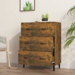 vidaXL Komoda dymový dub 69,5x34x90 cm kompozitné drevo – Obrázok 3