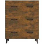 vidaXL Komoda dymový dub 69,5x34x90 cm kompozitné drevo – Obrázok 5