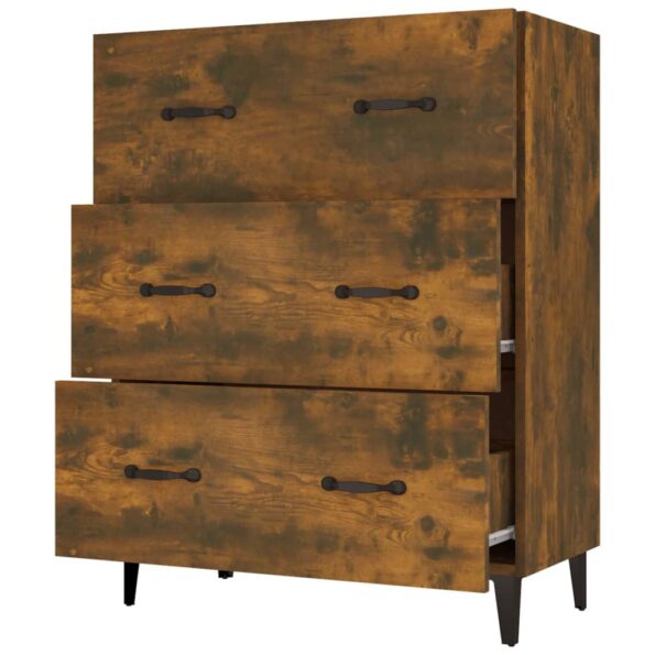 vidaXL Komoda dymový dub 69,5x34x90 cm kompozitné drevo – Obrázok 6