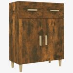 vidaXL Komoda dymový dub 69,5x34x89 cm spracované drevo – Obrázok 2