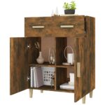 vidaXL Komoda dymový dub 69,5x34x89 cm spracované drevo – Obrázok 7
