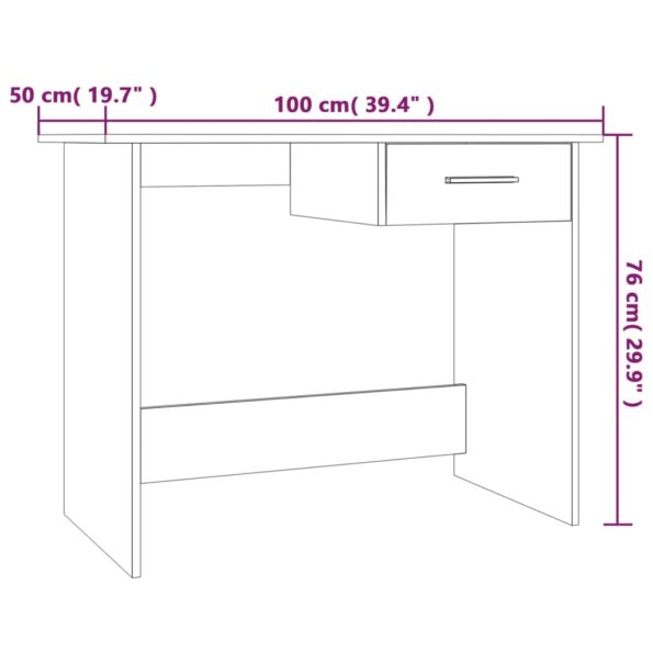 vidaXL Stôl dymový dub 100x50x76 cm spracované drevo – Obrázok 7