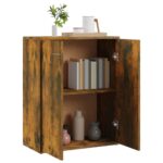 vidaXL Komoda dymový dub 60x30x75 cm spracované drevo – Obrázok 5