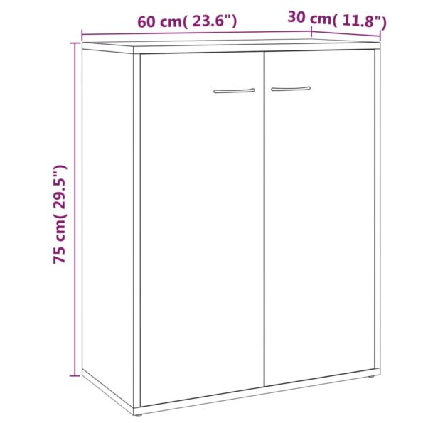 vidaXL Komoda dymový dub 60x30x75 cm spracované drevo – Obrázok 8