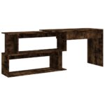 vidaXL Rohový stôl dymový dub 200x50x76 cm spracované drevo – Obrázok 2