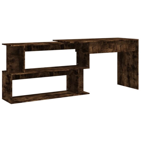 vidaXL Rohový stôl dymový dub 200x50x76 cm spracované drevo – Obrázok 2