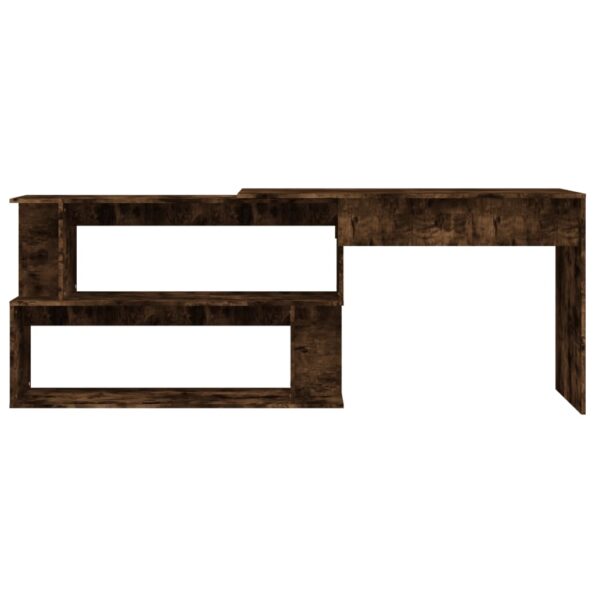 vidaXL Rohový stôl dymový dub 200x50x76 cm spracované drevo – Obrázok 5