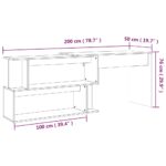 vidaXL Rohový stôl dymový dub 200x50x76 cm spracované drevo – Obrázok 9