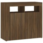 vidaXL Komoda s LED, hnedý dub 80x35x75 cm – Obrázok 7