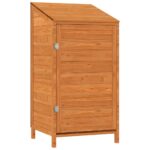 vidaXL Záhradná kôlňa hnedá 55x52x112 cm masívne jedľové drevo – Obrázok 2