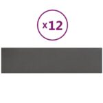 vidaXL Nástenné panely 12 ks sivé 60x15 cm umelá koža 1,08 m² – Obrázok 2