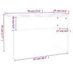 vidaXL Taburetka lesklá biela 70x35x45 cm spracované drevo – Obrázok 6