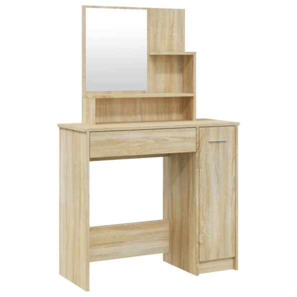 vidaXL Toaletný stolík so zrkadlom dub sonoma 86,5x35x136 cm – Obrázok 2