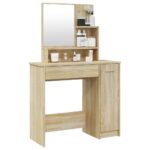 vidaXL Toaletný stolík so zrkadlom dub sonoma 86,5x35x136 cm – Obrázok 4