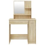 vidaXL Toaletný stolík so zrkadlom dub sonoma 86,5x35x136 cm – Obrázok 6