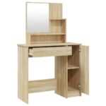 vidaXL Toaletný stolík so zrkadlom dub sonoma 86,5x35x136 cm – Obrázok 7