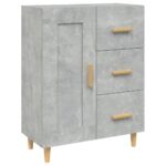vidaXL Komoda betónovo sivá 69,5x34x90 cm spracované drevo – Obrázok 2