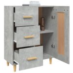 vidaXL Komoda betónovo sivá 69,5x34x90 cm spracované drevo – Obrázok 5