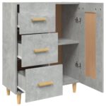vidaXL Komoda betónovo sivá 69,5x34x90 cm spracované drevo – Obrázok 6