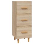 vidaXL Komoda dub sonoma 34,5x34x90 cm spracované drevo – Obrázok 2