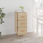 vidaXL Komoda dub sonoma 34,5x34x90 cm spracované drevo – Obrázok 3