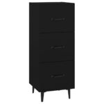 vidaXL Komoda čierna 34,5x34x90 cm spracované drevo – Obrázok 2