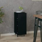 vidaXL Komoda čierna 34,5x34x90 cm spracované drevo – Obrázok 3