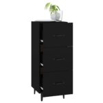 vidaXL Komoda čierna 34,5x34x90 cm spracované drevo – Obrázok 4