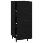 vidaXL Komoda čierna 34,5x34x90 cm spracované drevo – Obrázok 6