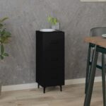 vidaXL Komoda čierna 34,5x34x90 cm spracované drevo