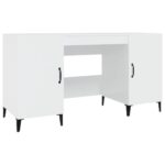 vidaXL Stôl lesklý biely 140x50x75 cm spracované drevo – Obrázok 2