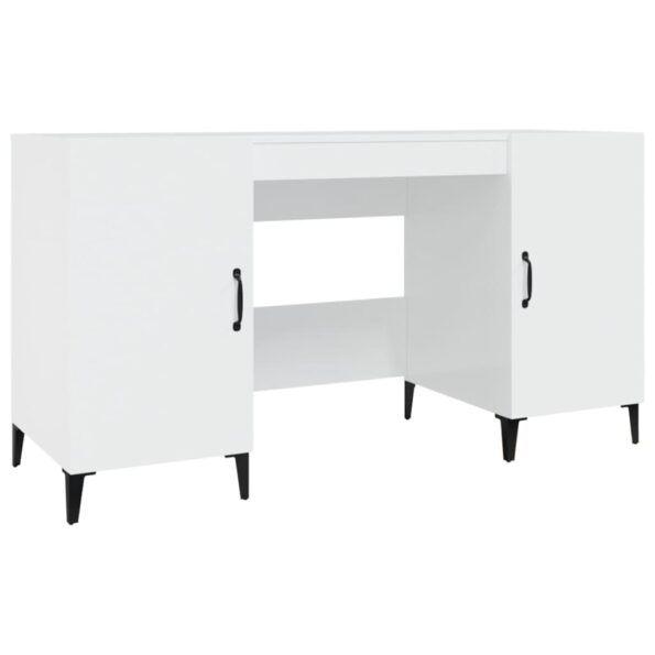 vidaXL Stôl lesklý biely 140x50x75 cm spracované drevo – Obrázok 2