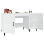 vidaXL Stôl lesklý biely 140x50x75 cm spracované drevo – Obrázok 5