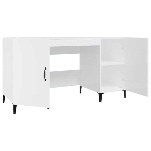 vidaXL Stôl lesklý biely 140x50x75 cm spracované drevo – Obrázok 8